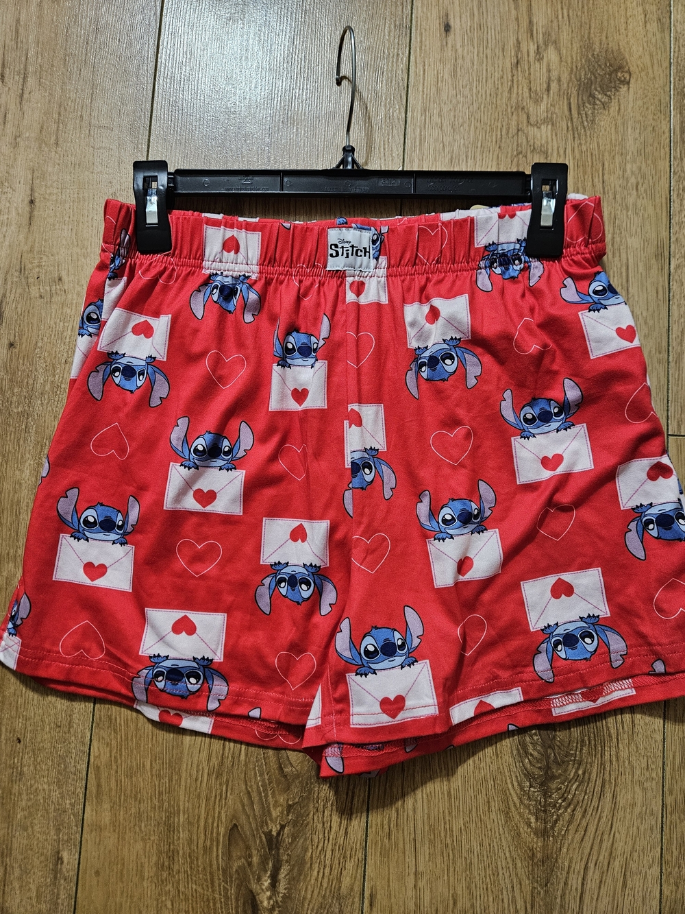 2 Pairs Disney Red And White Small Stitch Print Women's Juniors Shorts NWOT